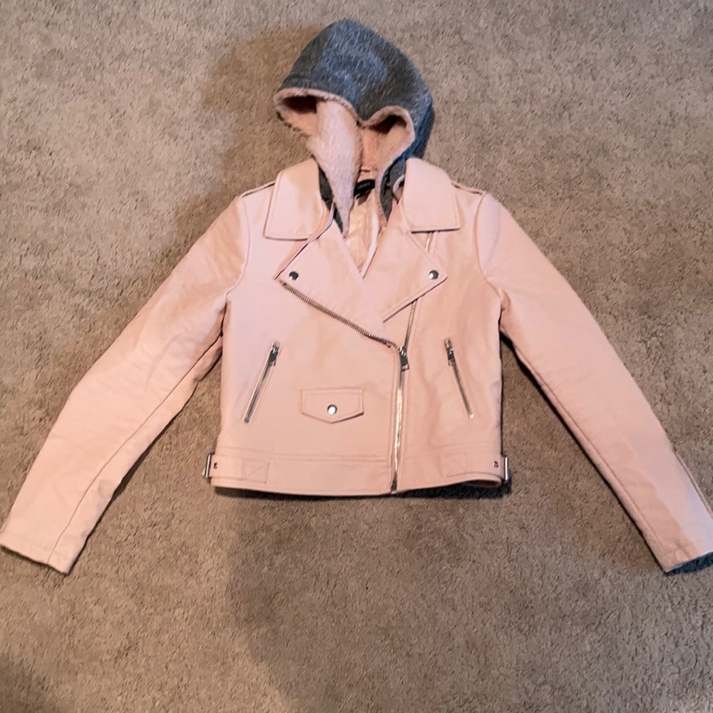 Forever 21 faux pink leather jacket with